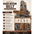 thumbnail image 3 of 27-28 Unisex 1.5" Western Floral Tooled Beaded Full-Grain Leather Belt 26RT31B, 3 of 4