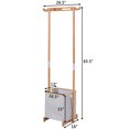 Gymax Bamboo Clothes Drying Rack Laundry Hamper Garment Hanger Storage Organizer