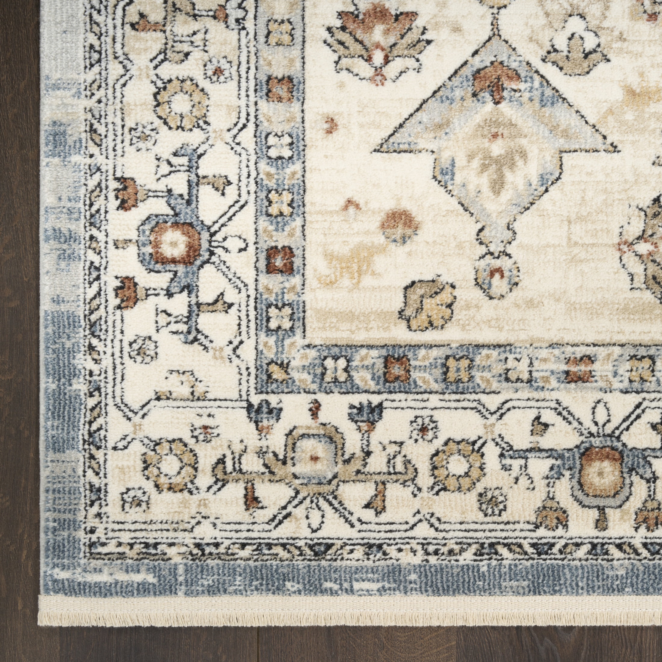 Nourison Pardis 2' x 6' Blue Taupe Vintage Indoor Rug