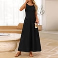 thumbnail image 5 of JULMCOMO Summer Dresses for Women 2026 Sleeveless Crew Neck Casual Comfy A Line Loose Fit Maxi Sundresses for Beach Vacation Black M, 5 of 5