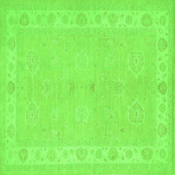 Ahgly Company Indoor Square Persian Green Traditional Area Rugs, 7' Square