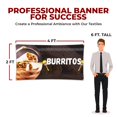 thumbnail image 2 of Burritos Large Banners and Signs for Outdoor by DreamController-Polyester Banner with 4 Holes for Easy Hang Indoor & Outdoor| 4x2 Feet HD Banner to Promote Food & Beverages | Made in USA, 2 of 6
