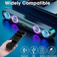 thumbnail image 3 of Barra de sonido inalámbrica para PC, altavoz envolvente 6D con Bluetooth 5.0, barra de sonido estéreo con cable para computadora de escritorio, computadora portátil, cine en casa, TV auxiliar, color, 3 of 5