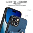 thumbnail image 6 of for iPhone 15 Phone Case Wallet with Card Holder,PU Leather Flip Folio Case,RFID Blocking Ring Holder Kickstand Wrist Strap Magnetic Protective Women Men Cover,Blue,For iPhone 15, 6 of 11