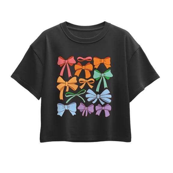 Instant Message - Pride Coquette Bows - Youth Girls Boxy T-Shirt