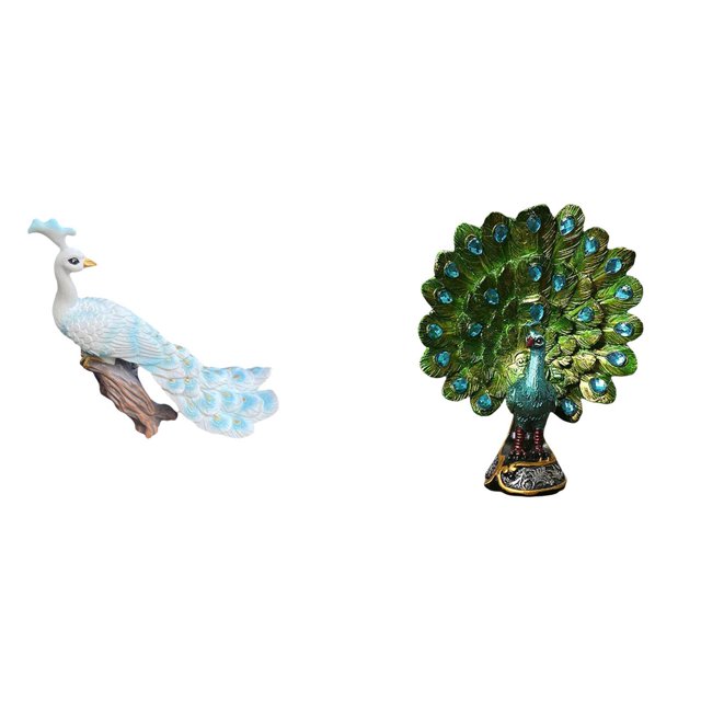 Estatua del pavo real,Estatua de pavo real,adorno de escritorio creativo y divertido,Escultura decorativa de pavo real para decoración del hogar,Figura de escritorio,Estante de estatua de pavo