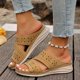 thumbnail image 1 of MKLEKYY Sandalias para Mujer, Cómodas, Informales, Con Punta Abierta y Tacón de Cuña, para Primavera, Verano y Otoño, para Uso Diario Con Pantalones Cortos y Vaqueros., 1 of 4