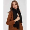 thumbnail image 4 of Bufanda mujer cálida otoño algodón liso con borlas/flecos, colores lisos y cuadros pashmina xl bufandas estola, 4 of 5
