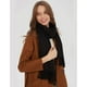 thumbnail image 4 of Bufanda mujer cálida otoño algodón liso con borlas/flecos, colores lisos y cuadros pashmina xl bufandas estola, 4 of 5