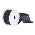 thumbnail image 1 of Vickerman Q154047 Black Woven Metallic Ribbon, 4 in., 1 of 1