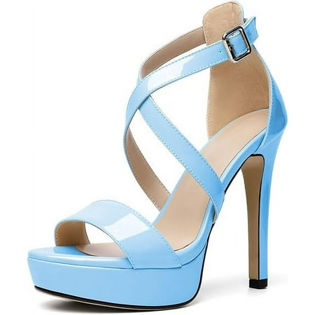 

SHYKA Women Sexy Strappy Heeled Sandals 3.4 Ankle Strap Pointed Open Toe High Heels Lace Up Stiletto Criss-Cross Strappy Sandals Party Dress Shoes