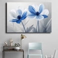 thumbnail image 4 of Mudket Blue and White Flowers Canvas Wall Art, Framed Floral Print, Ready to Hang Wall Decor for Living Room Bedroom, Modern Botanical Artwork - 12"L x 8"W, 4 of 10