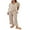 Khaki, variant on Michellecmm Women’s 2 Piece Pajama Set Short Sleeve Plaid Print Button Up Shirt   Ruffle Pants Set Sleepwear Loungewear