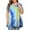 Blue, variant on Aloohaidyvio Tops for Women,Women Tops Tie-Dye Print Short Sleeve V-Neck Blouse Pleated Hem Shirt