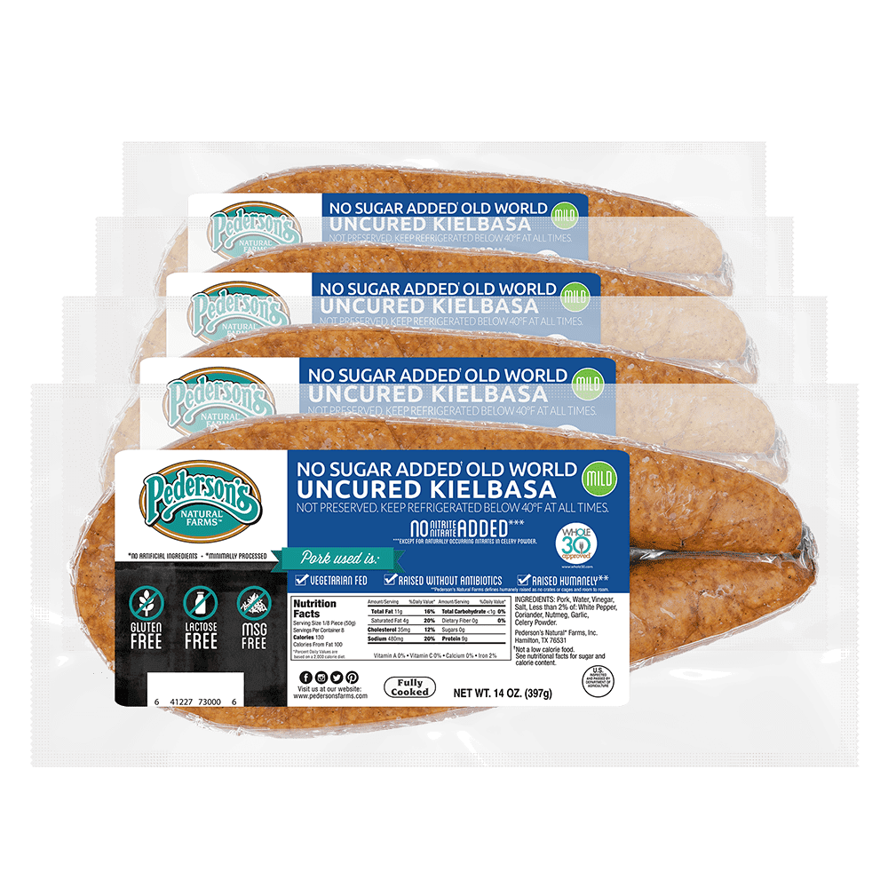 Pederson's Farms, No Sugar Added Old World Kielbasa Sausage (4 Packages, 14 oz. each)