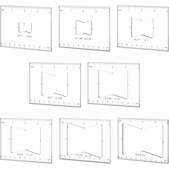Pack of 8 Router Template 4" Butterfly Inlay Template Set Acrylic Router Jig Template Router Stencils Drawing Scale Ruler Measuring Tool