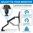 thumbnail image 6 of Mount-lt! Single Monitor Desk Mount | Fits 17"-32" Monitors | Full Motion Bracket, 6 of 9