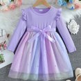 thumbnail image 2 of Landzoo Princess Dress Up for Girls 4-6, Soft Cotton Long Sleeve Party Dress with Tulle Skirt, Cute Bow and Ruffle Design for Toddlers 2-6, 2 of 5