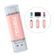 thumbnail image 3 of Unidad Flash USB 3.0 3 en 1 Tipo C de 128 GB Y Unidad Flash Micro USB para PC con IOS / Android Rosa Sunnimix Memoria USB, 3 of 8