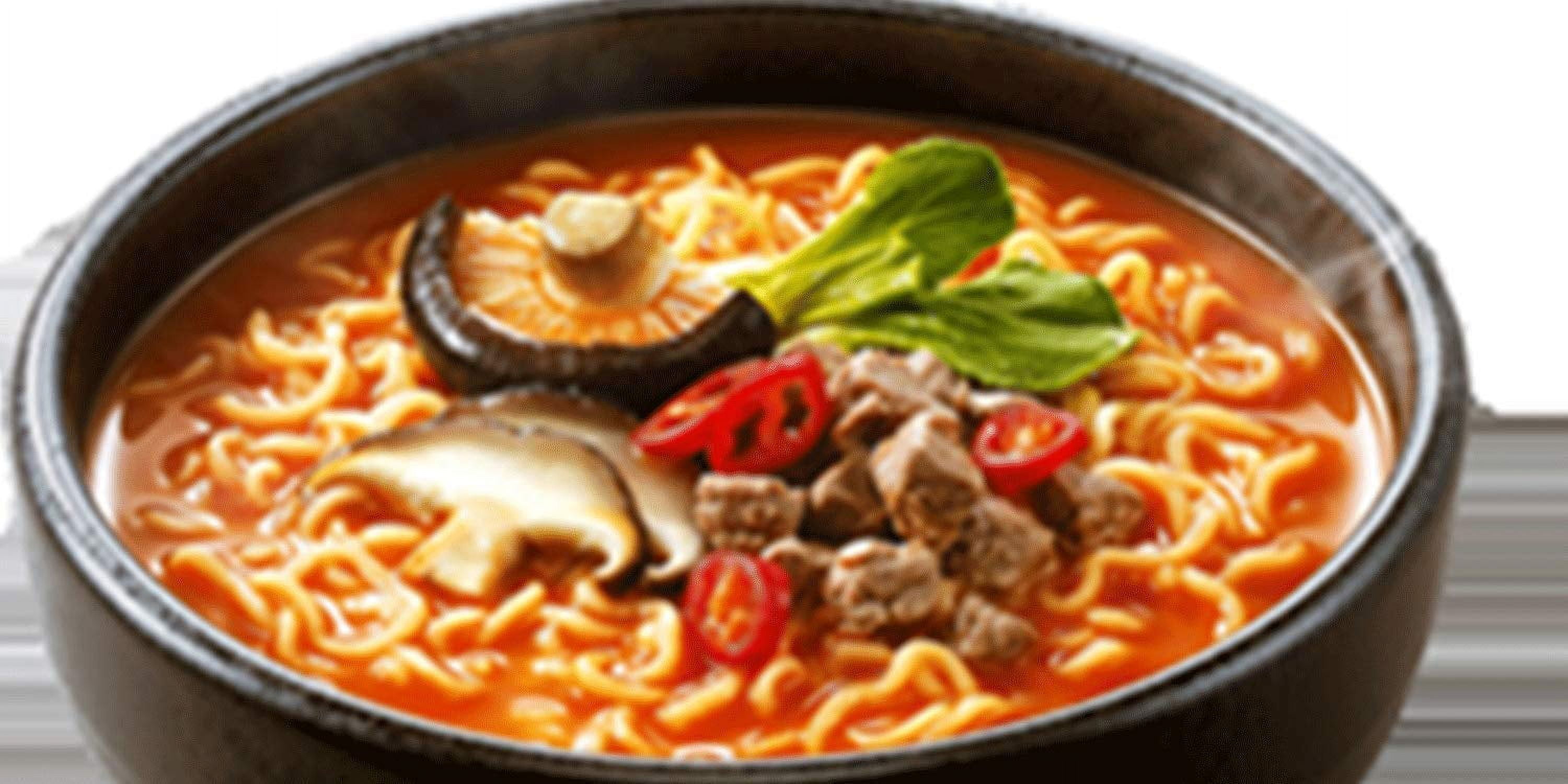 NineChef Bundle - NongShim Shin Black Noodle Soup Spicy (4 small bags)+ 1 NineChef Brand Long Handle Coffee Spoon