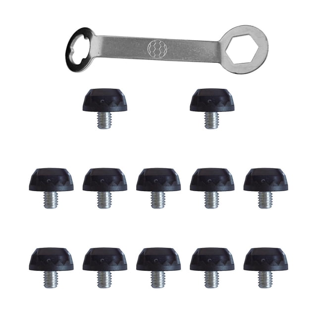 12x Tacos para botas de fútbol, tacos de rugby, portátiles, antideslizantes, césped M5, terreno firme con Altura 6mm