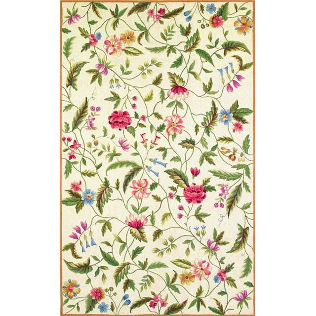HomeRoots 352332 3 ft. 6 in. x 5 ft. 6 in. Wool Ivory Area Rug