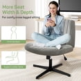 thumbnail image 3 of Criss Cross Chair, Cross Legged Office Chair, Wide Comfort Desk Chair, No Wheels Armless Computer Task Chair, Swivel Fabric Vanity Home Chair, Height Adjustable, 3 of 9