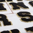 thumbnail image 2 of 26 Letter Set Chenille Iron On Glitter Varsity Letter Patches - Black Chenille Fabric With Gold Glitter Trim - Sew or Iron on - 5.5 cm Tall, 2 of 7