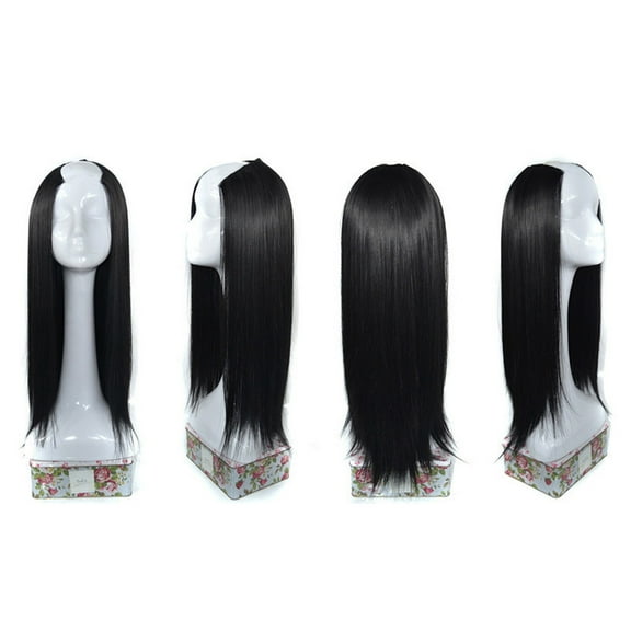 DOPI Women Straight Weft Synthetic Hair U Part Lace Wig Lifelike Human Hair