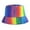 Green, variant on Xfvqtps Mens and Womens Bucket Hat Rainbow Color Packable Double Side Wear Wide Brim Sunshade Outdoor Summer Fall Fishing Hat Blue