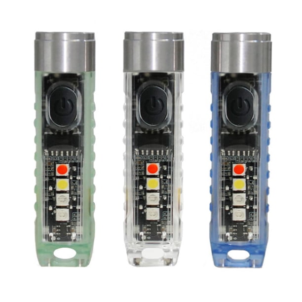 Camping Llavero LED Linterna Mini Pocket Torch para EDC Emergencia (Fluorescente)