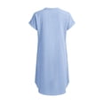 thumbnail image 6 of Summer Plus Size Dresses for Womens 2026 Fashion Solid Color Casual Button V-Neck Short Sleeve Mini Dress, 6 of 9