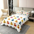 thumbnail image 3 of Cute Rubber Duck 100% Cotton Duvet Cover King Size Teens Adults,Duck Toy Bedding Set,Bubble Bath Animal Quilt Cover,3D Duck Print Bed Set with 2 Pillowcases Bedroom Decor（No Comforter）, 3 of 6