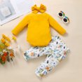 thumbnail image 2 of LMTODLFG Baby Boy Clothes Baby Girls Romper Ruffles Bodysuit+Floral Printed Pants Headbands Outfits Toddler Tshirts Boys 2T Yellow 12-18 Months, 2 of 9