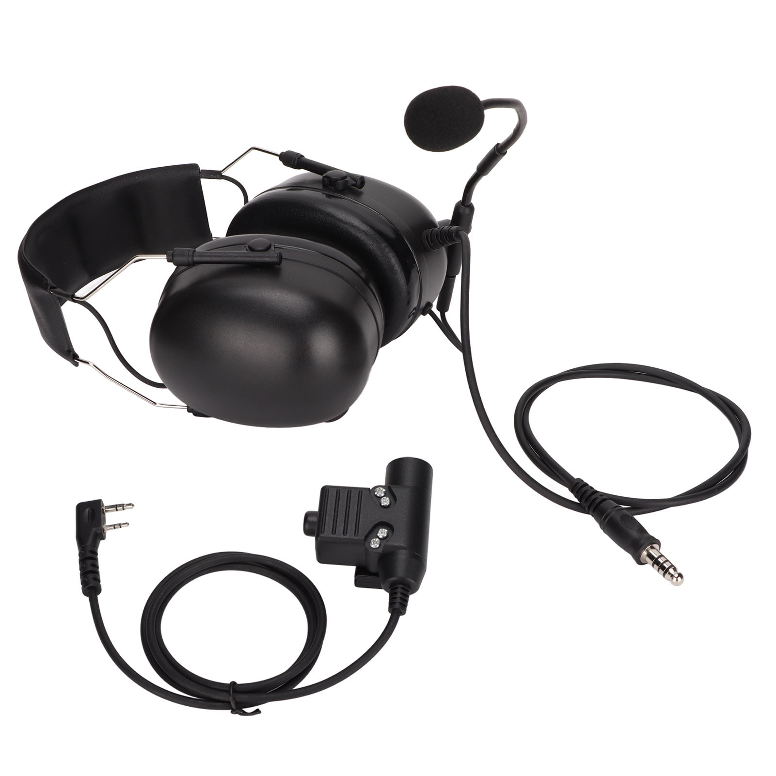 Heavy Duty Headphone, Hearing Protection Noise Reduction Headset Safe Button Control 7.1mm With