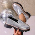thumbnail image 6 of Willtoo Womens Platform Loafers Round Toe Slip On Casual Dress Shoes Fashion Chunky Lug Sole Walking Shoes for Daily Wear, 6 of 6