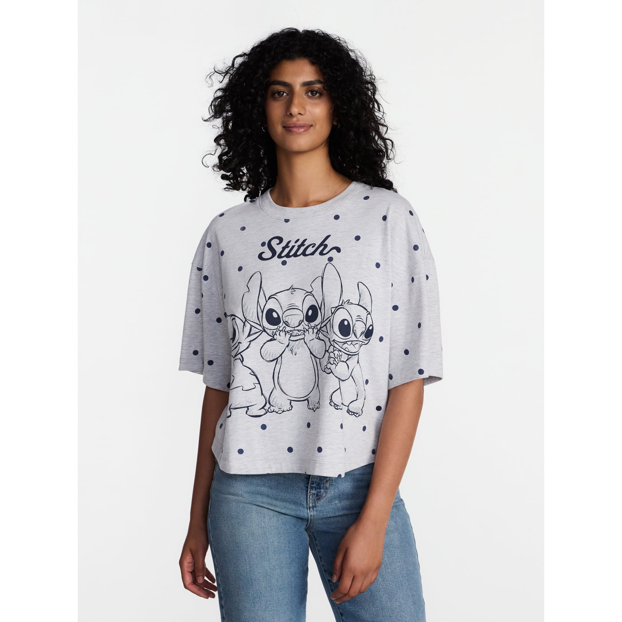 Lilo and Stitch Women's Fashion Boxy Tee, Sizes XXS-XXL