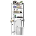 thumbnail image 3 of Biemlerfn Over The Toilet Storage Shelf, 4-Tier Wooden Bathroom Organizer Adjustable Saver Space Rack with Toilet Paper Holder, Gray&White, 3 of 10