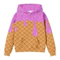 thumbnail image 3 of Gelikeya Ice Cream Hoodies for Girls Cute Preppy Ice Cream Sweatshirts Pocket Oversized Long Sleeve Pullover Tops 2-13Y (Pink, 9-10 Years), 3 of 4