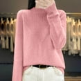 thumbnail image 2 of Women's Clothing Pullover Knit Sweaters Cropped Y2K Casual Back to School Oversized Sweater Soft Long Sleeve Round Neck Comfortable Tops Loose Fit Solid Color Basic For Fall Winter, 2 of 4