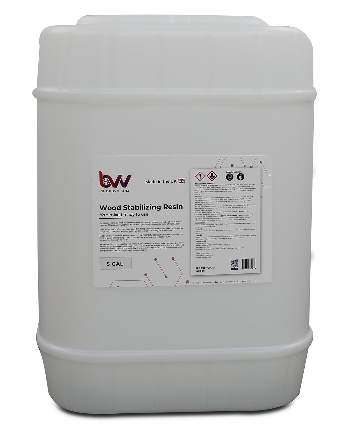 BVV Wood Stabilizing Resin Pre-Mixed (Superior to Cactus Juice) size 5  Gallon 