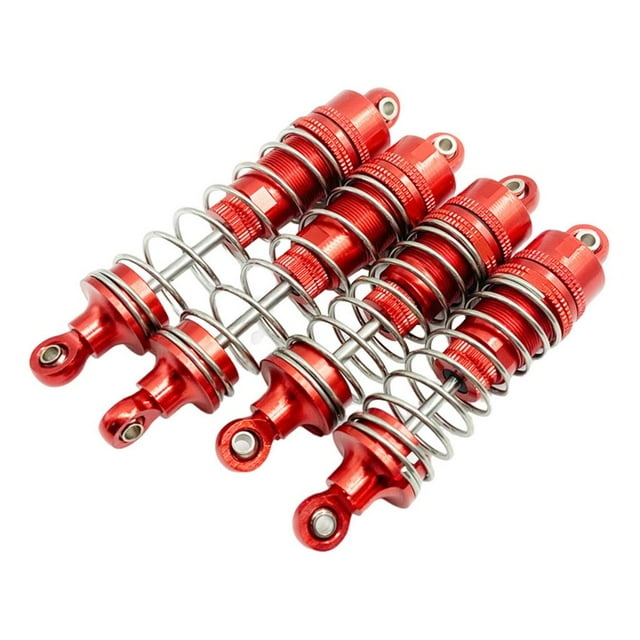 4 amortiguadores delanteros y traseros metálicos para camiones Wltoys 104001 (escala 1/10) para montaje propio. rojo
