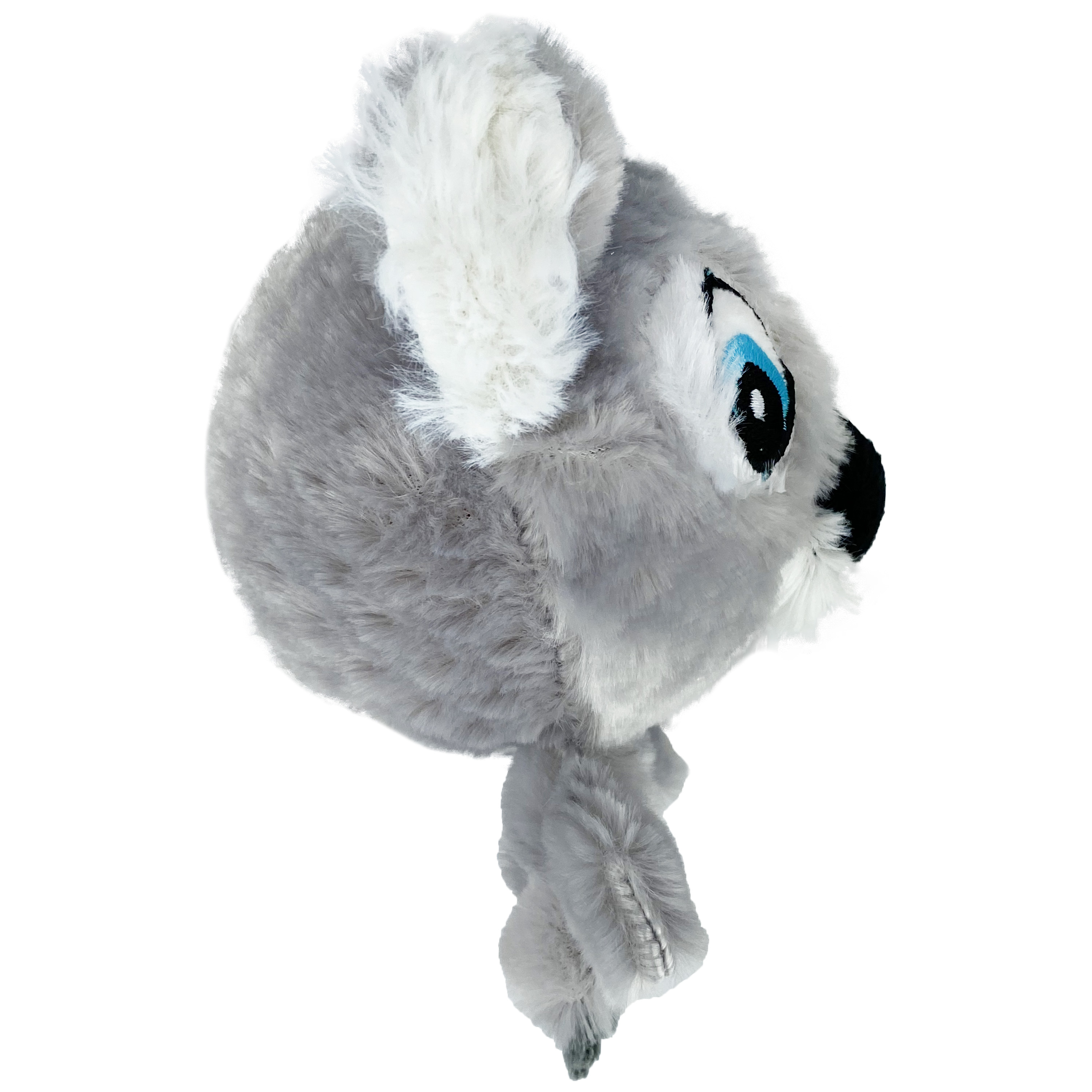 Multipet Knobby Noggins Plush Koala Dog Toy, Bumpy Rubber Ball Head with Squeaker, 4 inches