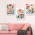 thumbnail image 3 of Framed Colorful Wildflower Canvas Wall Art Set Of 3 Flowers Pictures Prints Flowers Printing Floral Watercolors Flower wall Decor Living Room Girls Bedroom Bathroom, 3 of 6