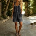 thumbnail image 7 of Tqcoqu Women's Y2K Denim Shortalls,Button Front Adjustable Straps Wide Leg Loose Jean Short Jumpsuits with Pockets,Black Women's S-XXXL, 7 of 7
