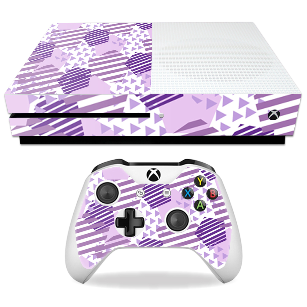 Skin Decal Wrap for Microsoft Xbox One S Purple Pentagon