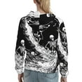 thumbnail image 7 of Sikiie Skeleton Wave Artwork Women's Casual Hoodies Long Sleeve Lightweight Pullover Tops Loose Sweatshirt-Large, 7 of 7