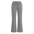 thumbnail image 7 of Kvture Womens Casual Loose Drawstring Elastic Waist Wide Leg Lounge Pants Lightweight Baggy Sweatpants Joggers with Pocket Gray Pant L, 7 of 7