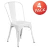 thumbnail image 4 of BizChair Commercial Grade 4 Pack White Metal Indoor-Outdoor Stackable Chair, 4 of 15