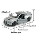 thumbnail image 3 of 1/36 BMW M4 CSL Alloy Toys Car Model High Simulation Metal Genuine Door Opened Pull Back Function Boys Birthday Gifts Collection, 3 of 8
